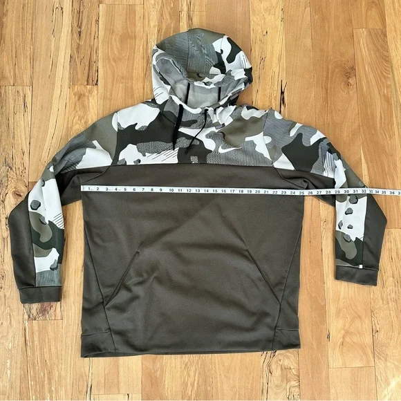 Nike Fleece Hoodie Men's Size XL Green Camo Pullover Sweatshirt Dri Fit BV2740 - Picture 7 of 8